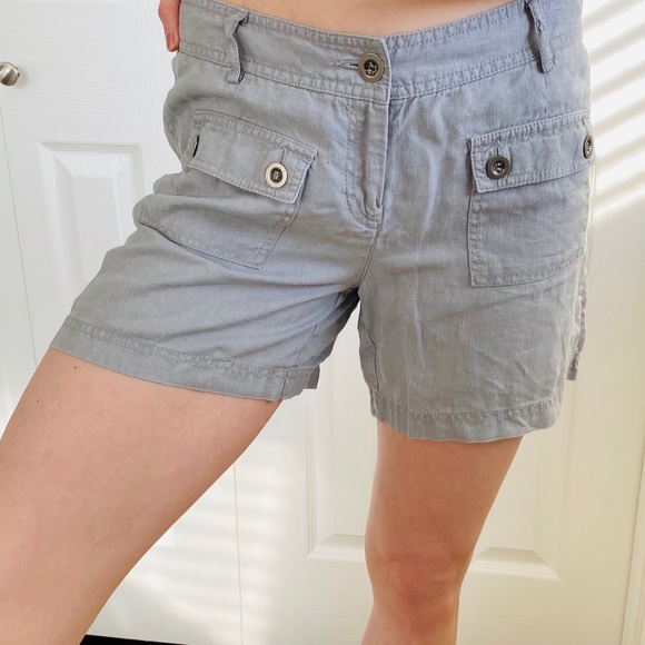 INC 100% Linen Light Grey Cargo Shorts | 4 - Picture 1 of 5